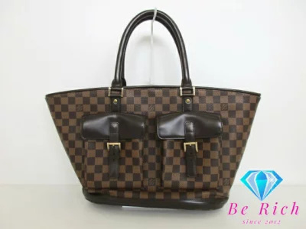 Louis Vuitton Damier Manosque Brown Leather Handbag